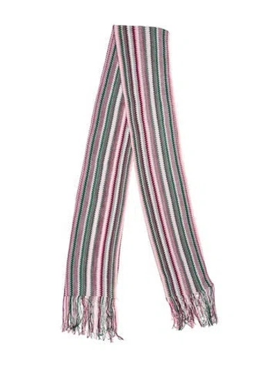 Pre-owned Missoni Striped Scarf In Pink