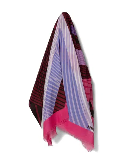 Missoni Striped Scarf In Purple
