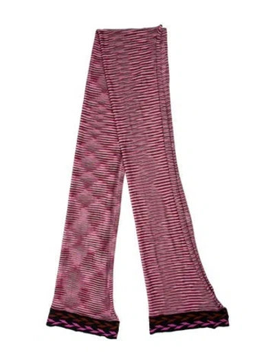 Pre-owned Missoni Striped Scarf In Purple
