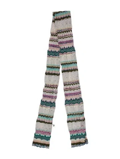 Pre-owned Missoni Striped Scarf In Purple