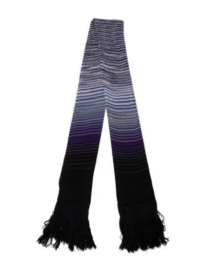 Pre-owned Missoni Striped Scarf In Purple