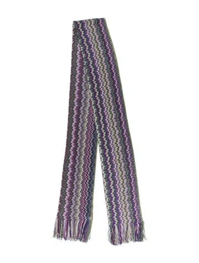 Pre-owned Missoni Striped Scarf In Purple