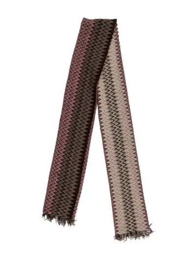 Pre-owned Missoni Striped Scarf In Purple