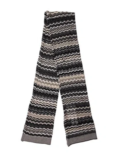 Pre-owned Missoni Striped Scarf W/ Tags In Black