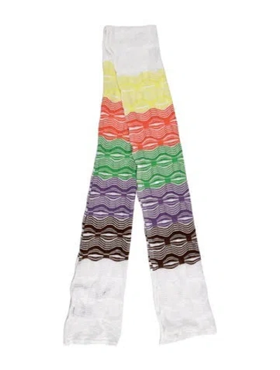 Pre-owned Missoni Striped Scarf In White