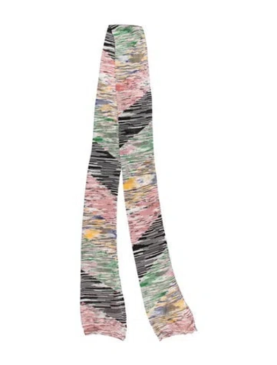 Pre-owned Missoni Striped Scarf In White