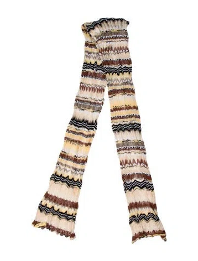 Pre-owned Missoni Striped Scarf In Yellow
