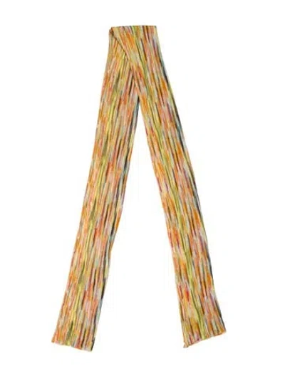 Pre-owned Missoni Striped Scarf In Yellow
