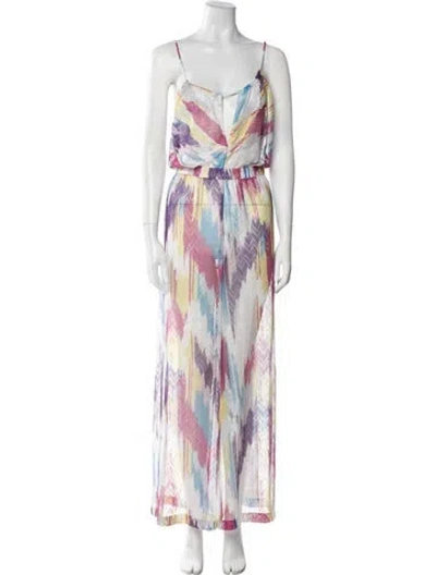 Pre-owned Missoni Striped Scoop Neck Jumpsuit In Pink