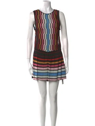 Pre-owned Missoni Striped Scoop Neck Romper In Red
