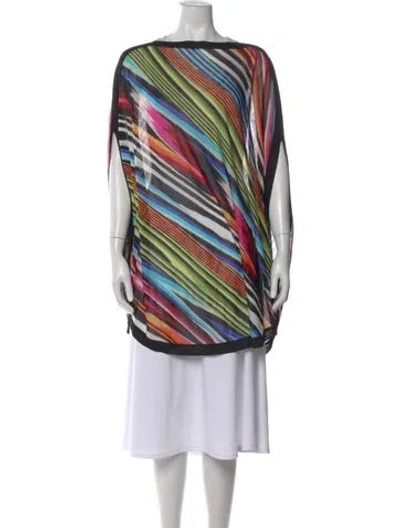 Pre-owned Missoni Striped Scoop Neck Sweater In Black