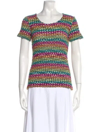 Pre-owned Missoni Striped Scoop Neck Sweater In Multi