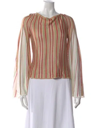 Pre-owned Missoni Striped Scoop Neck Sweater In Neutral