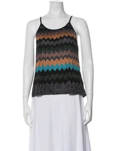 Pre-owned Missoni Striped Scoop Neck Sweater W/ Tags In Blue