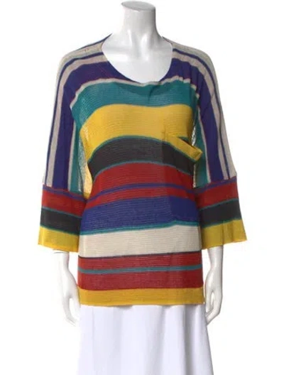 Pre-owned Missoni Striped Scoop Neck Tunic In Red