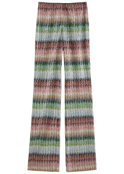 Missoni Striped Sequin-embellished Knitted Trousers In Multicoloured