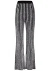 Missoni Sequin-embellished Ribbed-knit Flared Pants In Silver