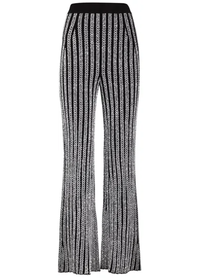 MISSONI MISSONI STRIPED SEQUIN-EMBELLISHED KNITTED TROUSERS