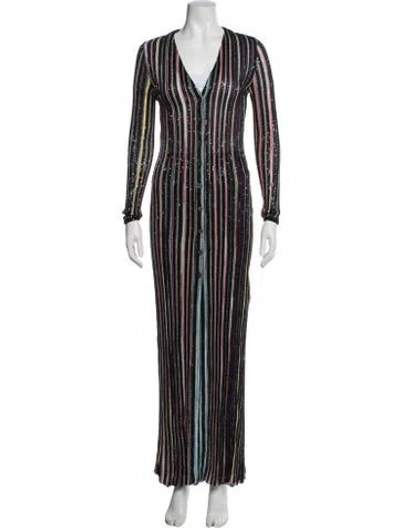 Pre-owned Missoni Striped Sequin Embellishments Set In Black
