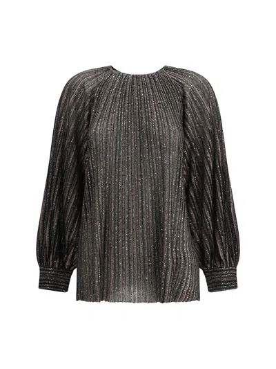MISSONI STRIPED SEQUINED BLOUSE