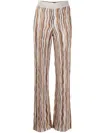 Missoni Zigzag Sequined Flared Trousers In Silver