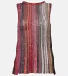 Missoni Women's Partial Striped Sleeveless Top With Sequins In Multicoloured