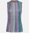 Missoni T Stripe Slvls High Nk Top In Multicolor