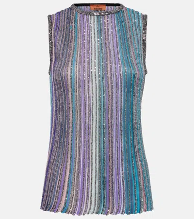 Missoni T Stripe Slvls High Nk Top In Multi