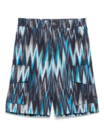 Missoni Kids' Striped Shorts In 蓝色