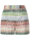 Missoni Embellished Viscose Blend Shorts In Green