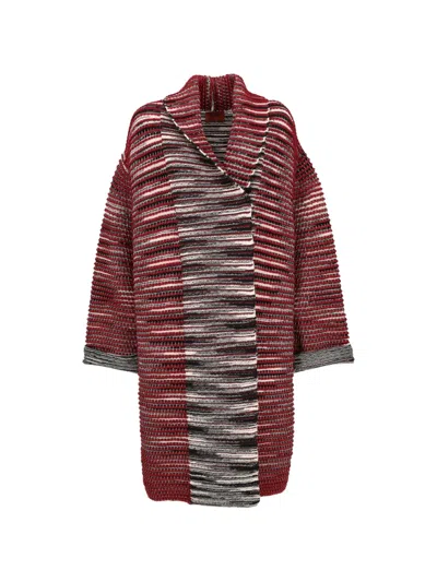 Pre-owned Missoni Striped Single-breasted Coat In Red