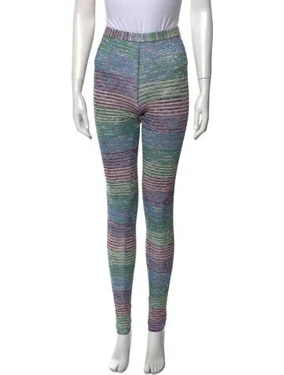 Pre-owned Missoni Striped Skinny Leg Pants In Blue