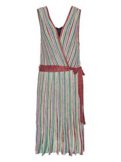 Pre-owned Missoni Striped Sleeveless Dress In Red