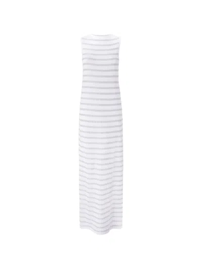 Missoni Striped Sleeveless Maxi Dress In White