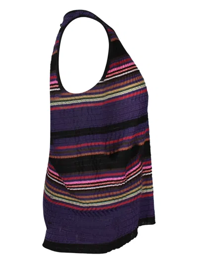 Pre-owned Missoni Striped Sleeveless Top In Purple