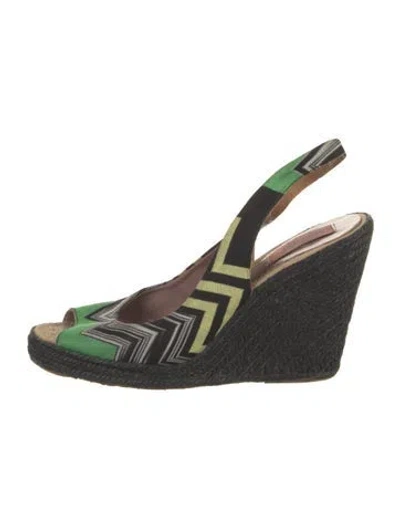 Pre-owned Missoni Striped Slingback Pumps In Multi