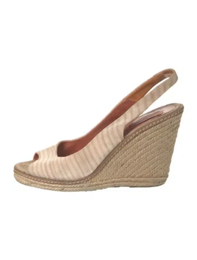 Pre-owned Missoni Striped Slingback Pumps In Orange