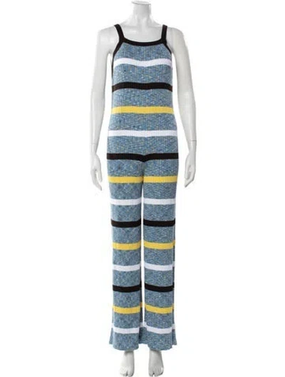 Pre-owned Missoni Striped Square Neckline Jumpsuit In Blue