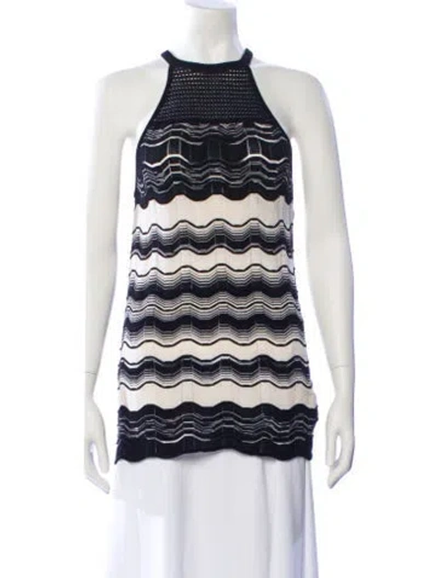 Pre-owned Missoni Striped Square Neckline Tunic In Black
