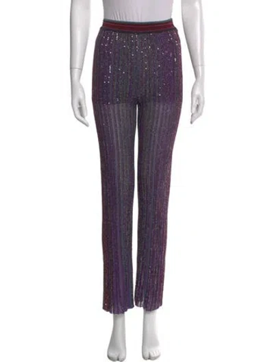 Pre-owned Missoni Striped Straight Leg Pants In Multi