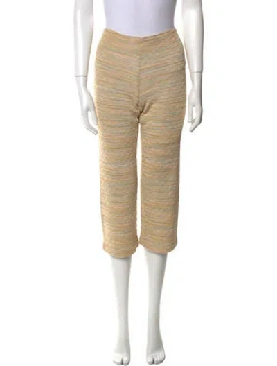 Pre-owned Missoni Striped Straight Leg Pants In Neutral