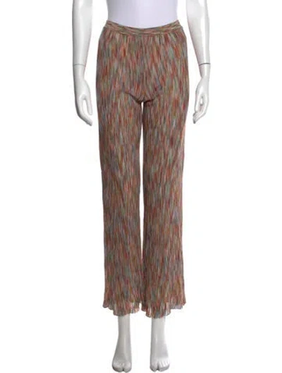 Pre-owned Missoni Striped Straight Leg Pants In Orange