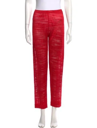 Pre-owned Missoni Striped Straight Leg Pants In Red