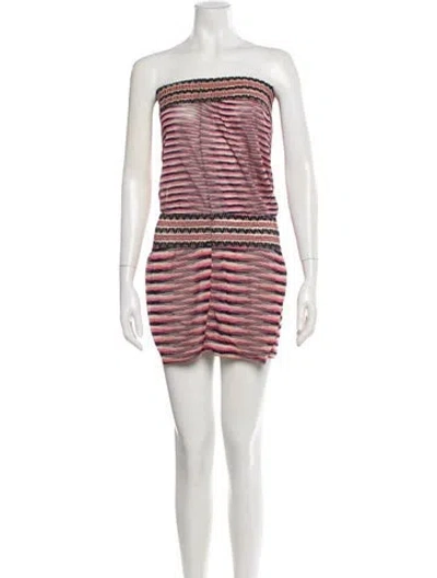 Pre-owned Missoni Striped Strapless Romper In Yellow