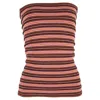 Missoni Striped Strapless Top In Multicolor Viscose In Brown
