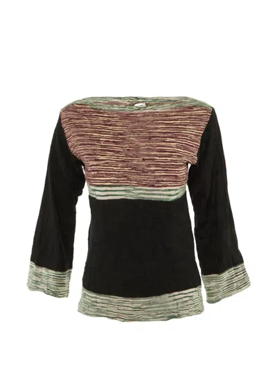 Pre-owned Missoni Striped Sweater In Black