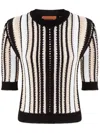 Missoni Striped Crochet Sweater Sweaters And Cardigans Multicolor In Black