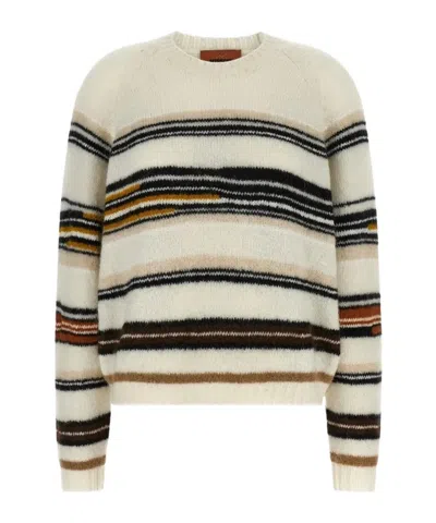 Missoni Striped Sweater In Nude