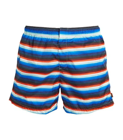 Missoni Striped Swim Shorts In Navy