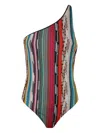 Missoni Mare One-shoulder Metallic Crochet-knit Swimsuit In Black